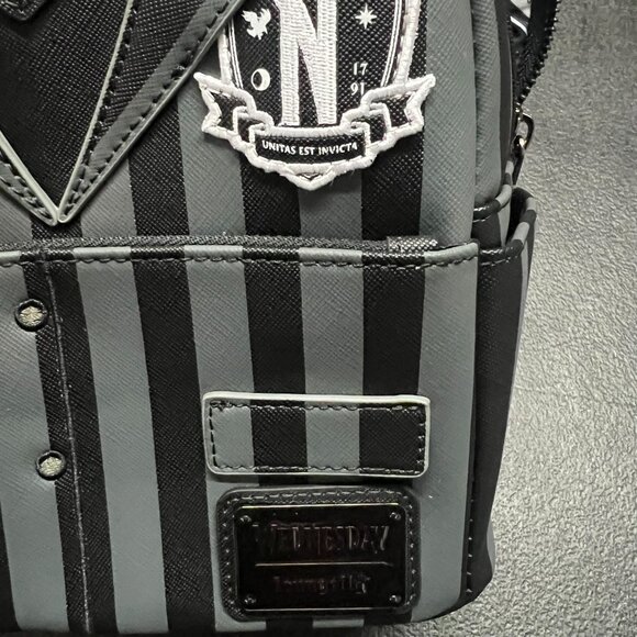 Loungefly Wednesday Addams Nevermore Cosplay Mini Backpack NWT - Picture 9 of 9